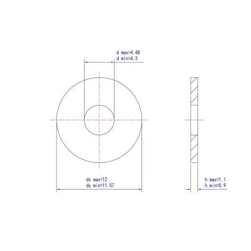M4 Planskive 10 stk Syrefast A4