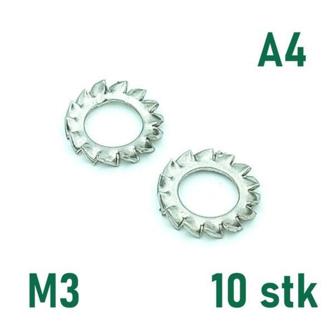 Hovedbilde M3 Tannskive 10 stk Syrefast A4